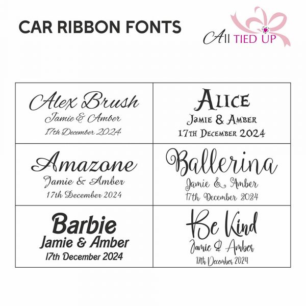 Personalised Ribbon Fonts