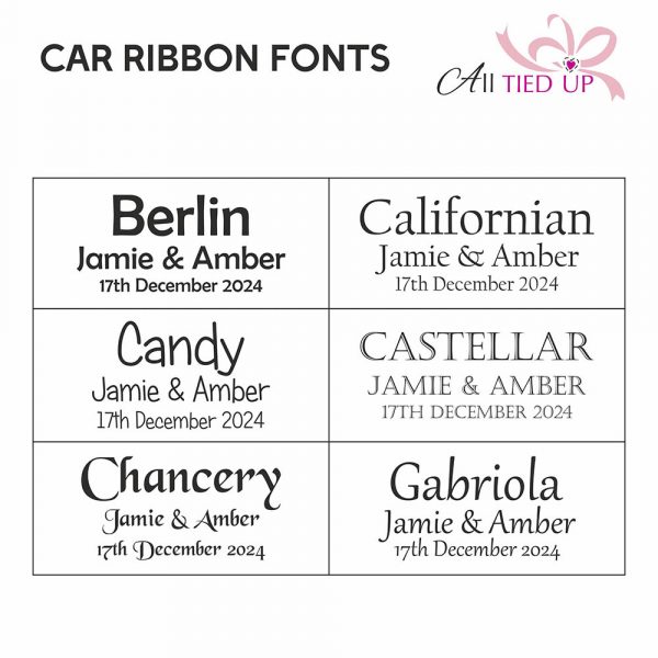 Personalised Ribbon Fonts