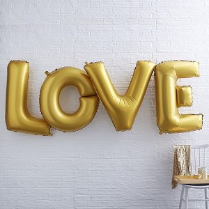 Gold Love Balloon