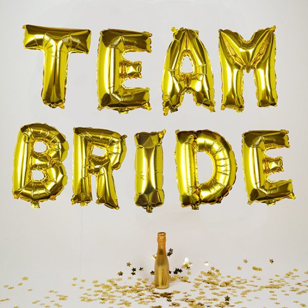 Team Bride Gold Balloon Bunting