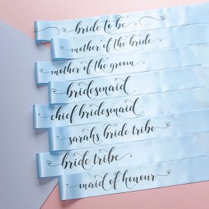 Blue Pastel Bride Tribe Hen Party Sashes