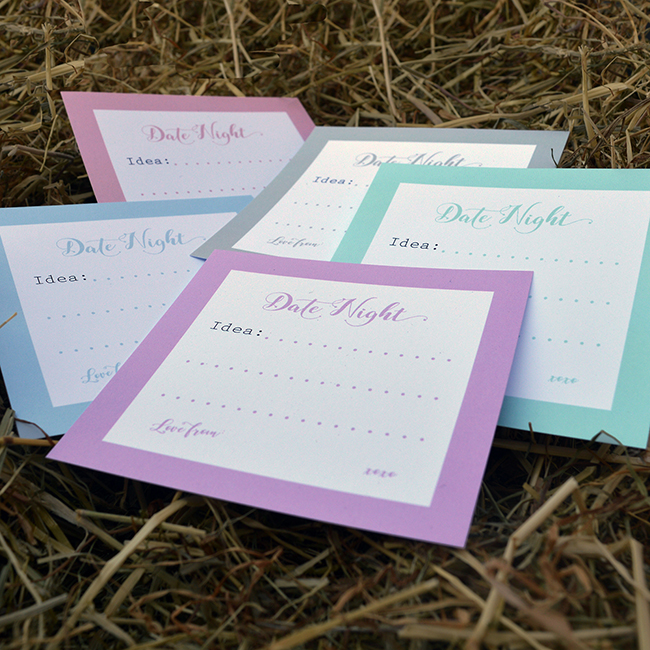 Pastel Bride Tribe Date Night Cards
