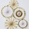 Gold and White Fan Decorations