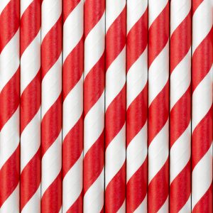 Red and White Striped Straws