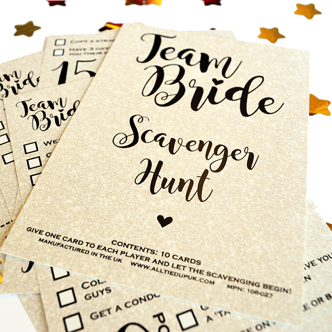 Team Bride Scavenger Hunt Cards