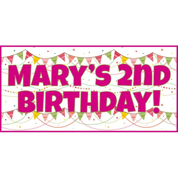 Pink Bunting Personalised Party Banners