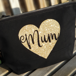 Mum Bag in Black and Gold Glitter