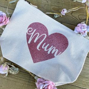 Mum Bag in Natural and Rose Gold Glitter