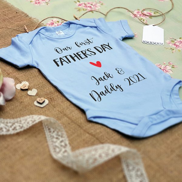 First Fathers Day Baby Grow in Blue
