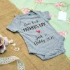 First Fathers Day Baby Grow in Grey