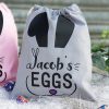 Grey Personalised Easter Egg Hunt Bag