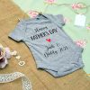Happy Fathers Day Baby Grow in Grey