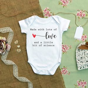 White IVF Pregnancy Announcement Baby Grow