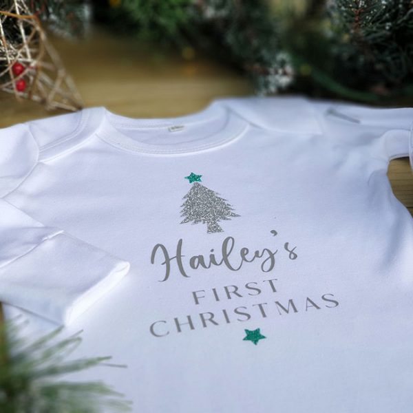 Personalised First Christmas Baby Bodysuit