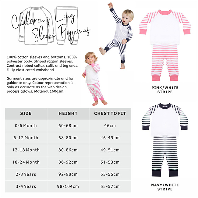 Childrens Pyjamas Size Guide