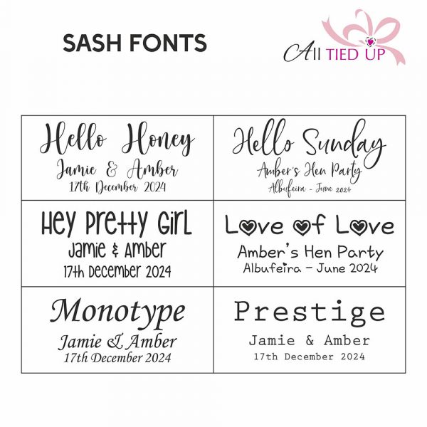 Sash Font Choices