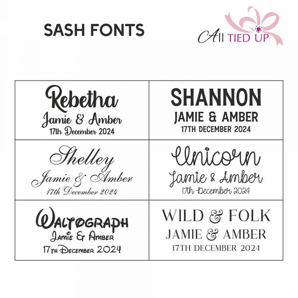 Sash Font Choices