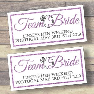 Purple Team Bride Hen Party Banners