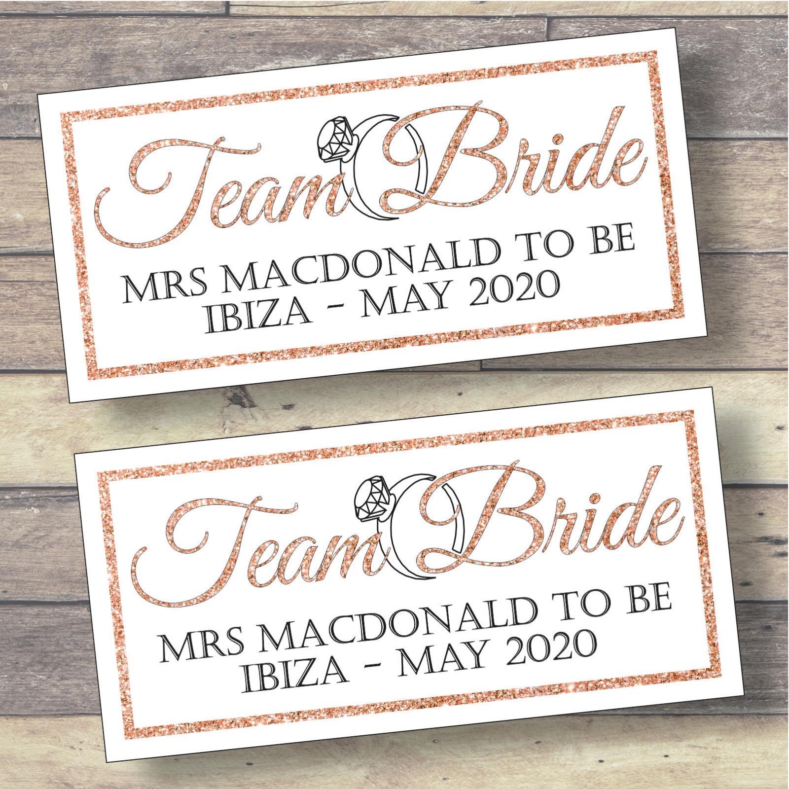 Rose Gold Team Bride Hen Party Banners