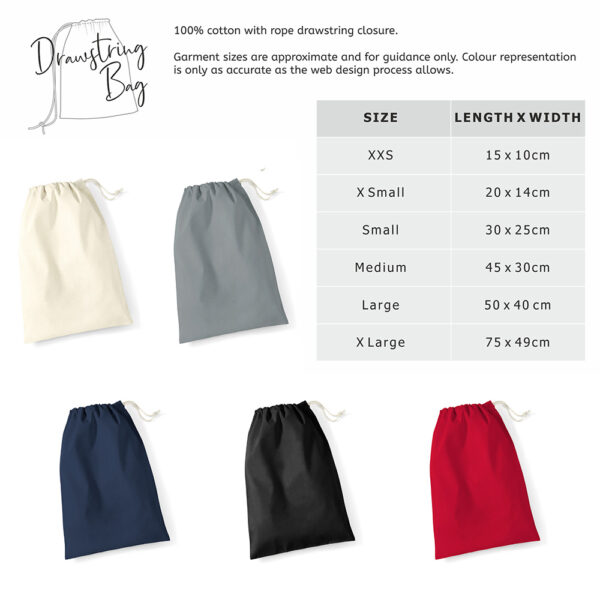 Storage Bag Colours and Size Guide