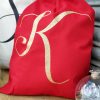 Red Bag with Gold Glitter Print