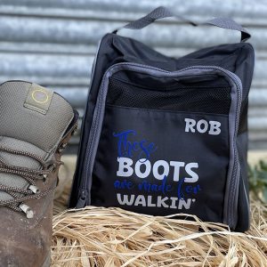 Boot Bag with Dark Blue Flock