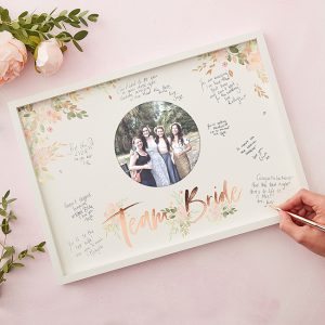 Floral Team Bride Guest Book Frame