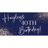 Navy and Rose Gold Birthday Banners