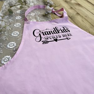 Pink Apron with Black Print