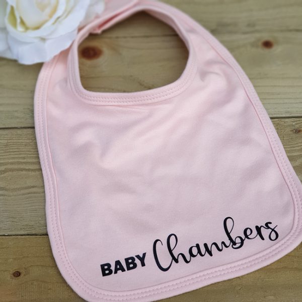 Baby Pink Personalised Bib
