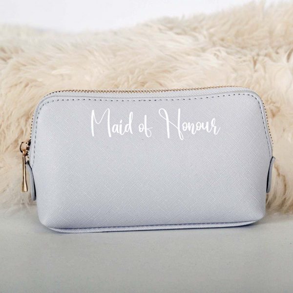 Personalised Hen Accessory Pouch Sizes - Grey with White Vinyl Print