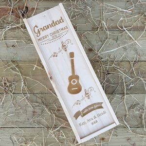 Personalised Wooden Music Themed Bottle Box