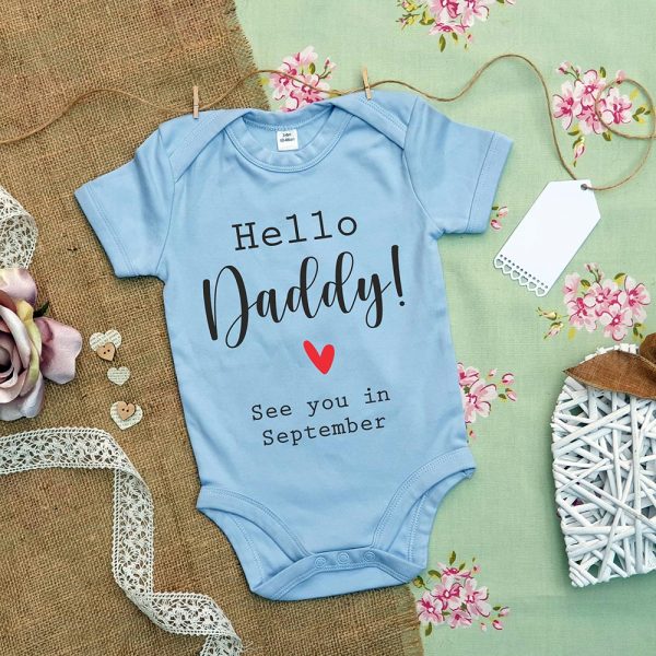 Hello Daddy Blue Baby Grow
