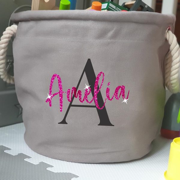 Glitter Initial Personalised Toy Bag