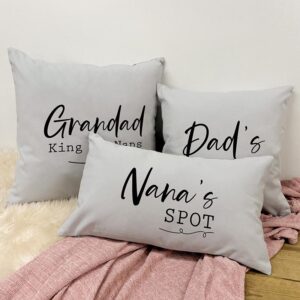 Personalised Cushion - Printed with Grandma And Grandad's Spot, Nana's Spot and Dad's Chair
