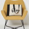 Personalised Jute Shopping Bag with Black Contrasting Sides