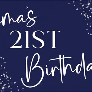 Navy And Silver Personalised 21st Birthday Banner