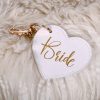 Personalised Hen Party Keyring - White and Gold