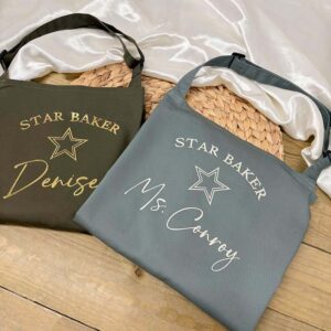 Star Baker Apron in Grey and Khaki Group