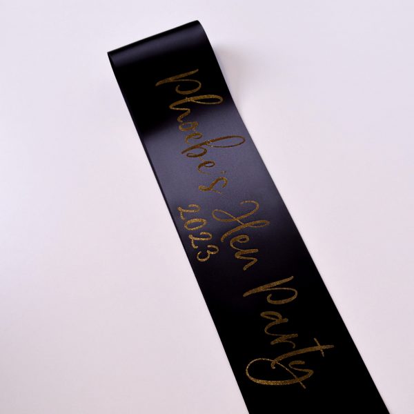 Personalised Gold Sash - Black and Gold
