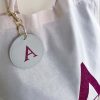Glitter Initial Keyring and Tote Bag Set