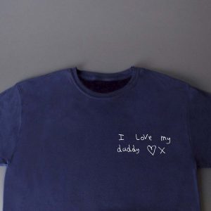 Personalised Men's Pyjamas - Handwritten Message on T-Shirt