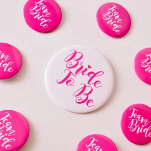 Pink Team Bride Badges