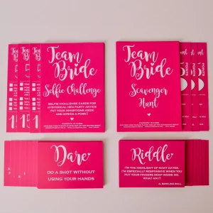 Pink Team Bride Game Cards