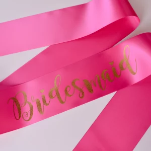 Pink Bridesmaid Sash