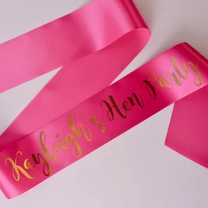 Pink Hen Party Sash - Personalised