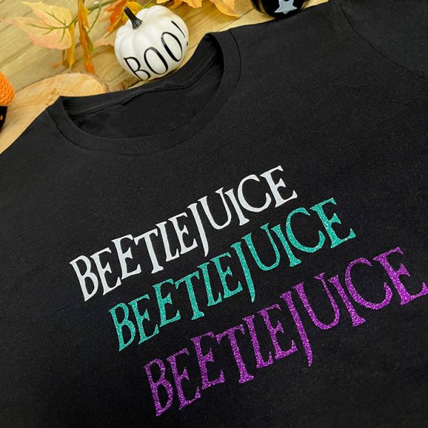 Beetlejuice Glitter T-Shirt - Close Up