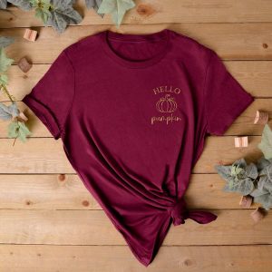 Hello Pumpkin T-Shirt - Burgundy
