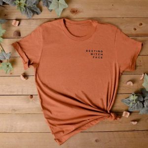 Witch T-Shirt - Resting Witch Face in Heather Autumn