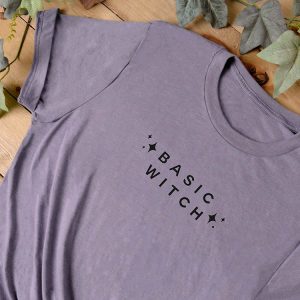 Basic Witch Graphic T-Shirt - Heather Purple